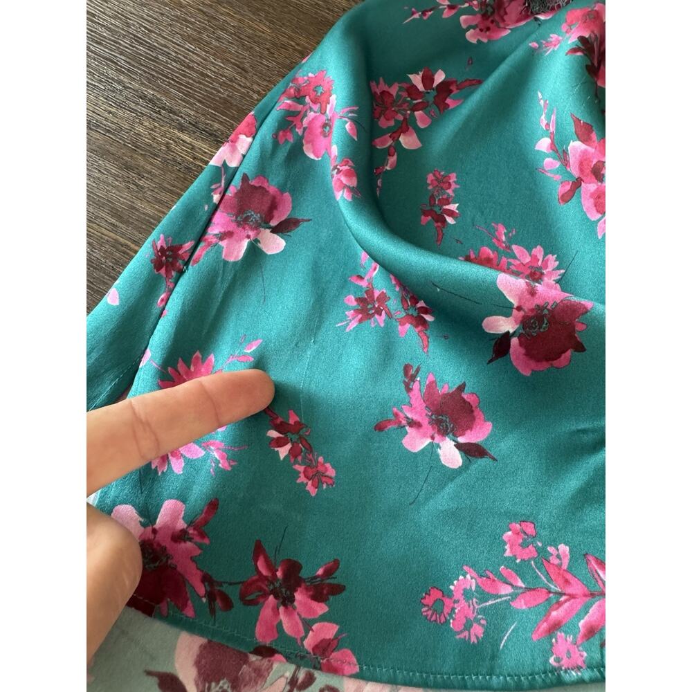 Cami Nyc Silk Top Racerback Lagoon Floral Anthropologie S - Picture 11 of 12